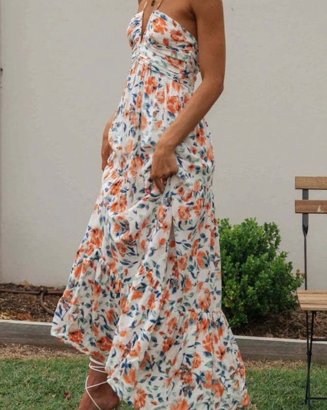 Printed Halter Neck Cami Dress