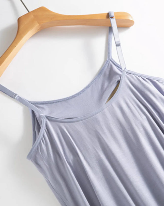 Scoop Neck Midi Cami Dress with Bra