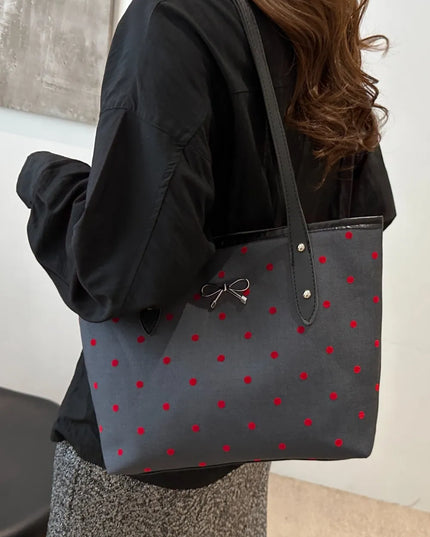 Bow Trim Polyester Tote Bag 