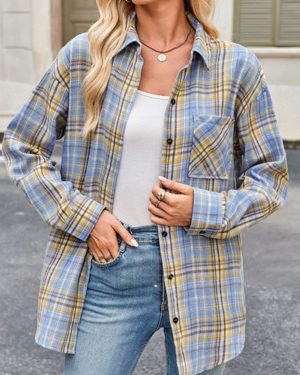 Plaid Button Up Long Sleeve Shirt
