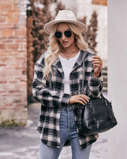 Oversized Plaid Button Up Shacket