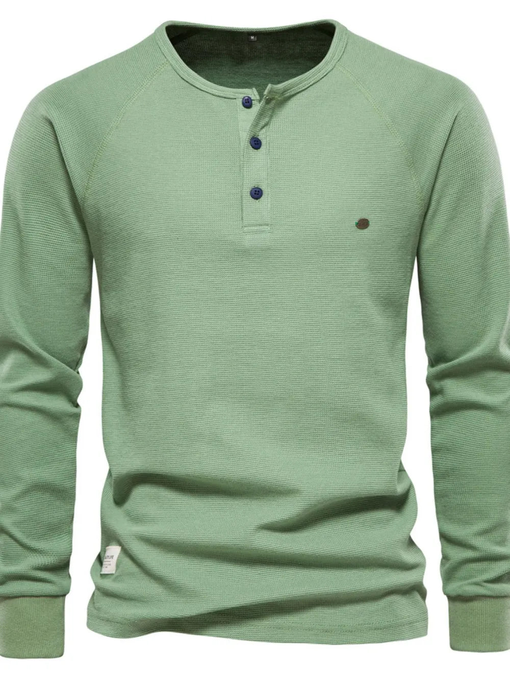 Men's Waffle-Knit Long Sleeve T-Shirt Matcha Green