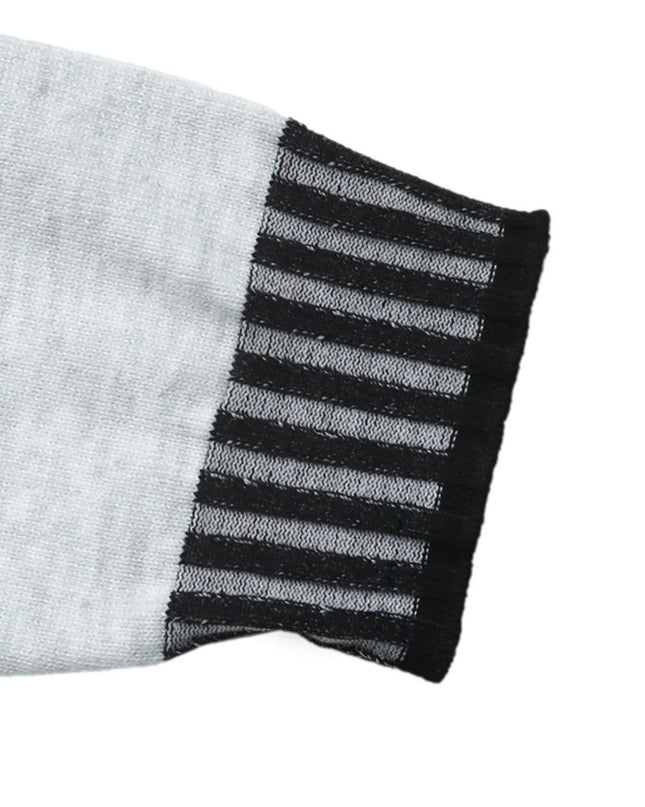 Striped Trim Tie Waist Sweater Dress