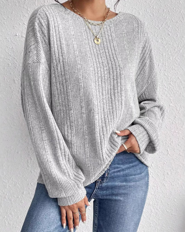 Crisscross Back Long Sleeve Knit Top