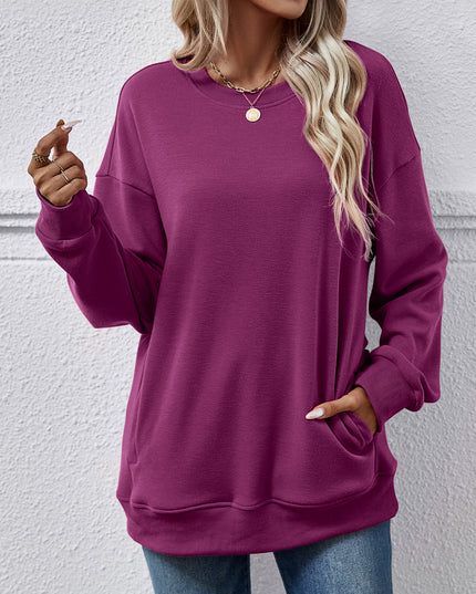 Dropped Shoulder Sweatshirt with Pockets