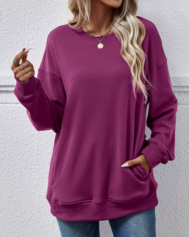 Dropped Shoulder Sweatshirt with Pockets