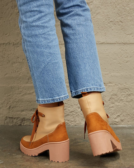 East Lion Corp Lace Up Lug Booties