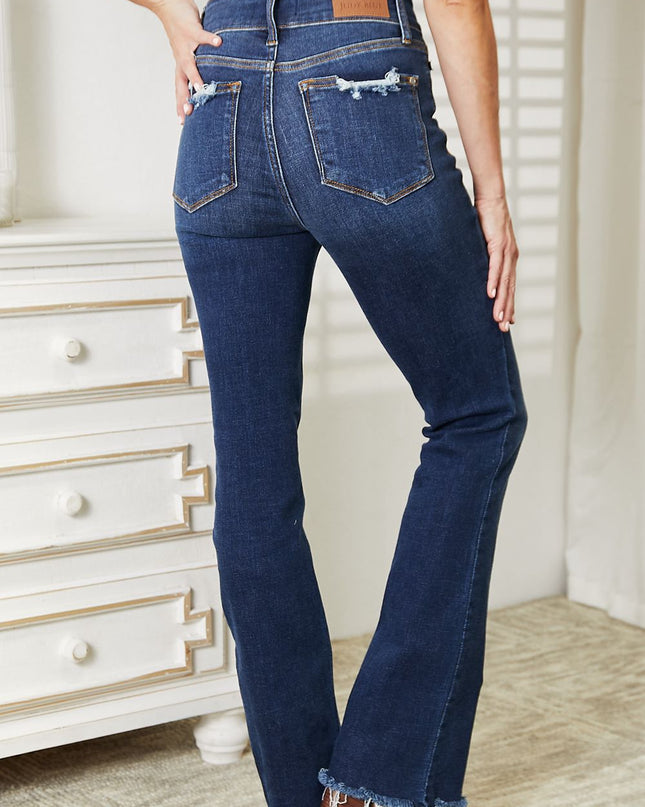 Judy Blue Full Size High Waist Vintage Frayed Hem Bootcut Jeans