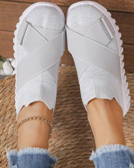 Crossover Strap Mesh Slip-Ons 