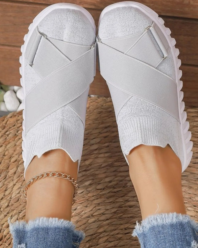 Crossover Strap Mesh Slip-Ons 