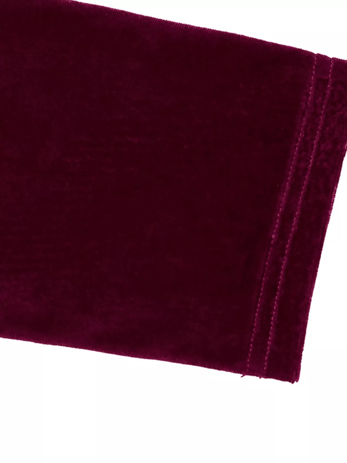 Velvet Slit Round Neck Long Sleeve Dress with Side Tie Detail