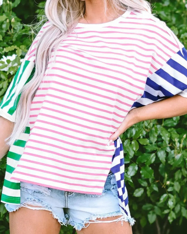 Colorful Striped Oversized T-Shirt