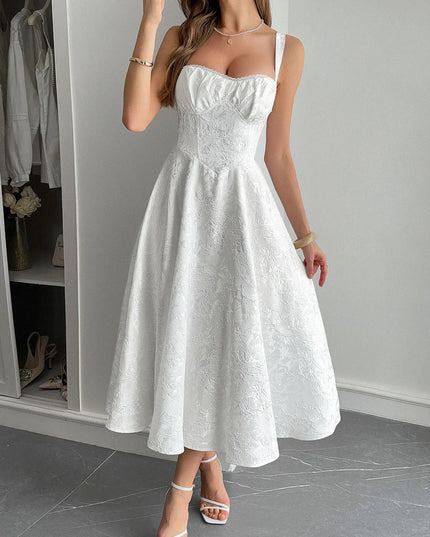 Lace-Up Sleeveless Midi Dress 