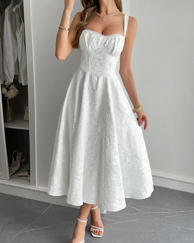 Lace-Up Sleeveless Midi Dress 