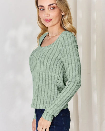 Basic Bae Full Size Ribbed Long Sleeve T-Shirt