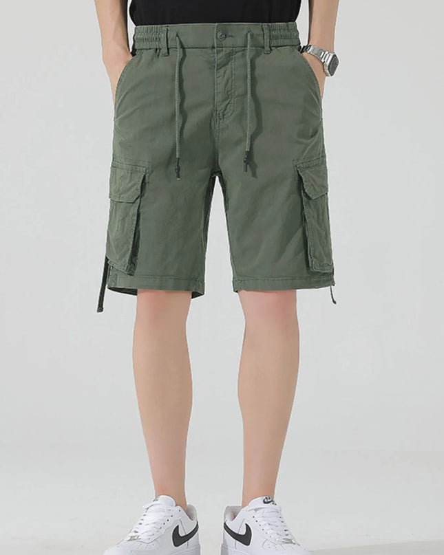 Men's Drawstring Cargo Shorts Army Green