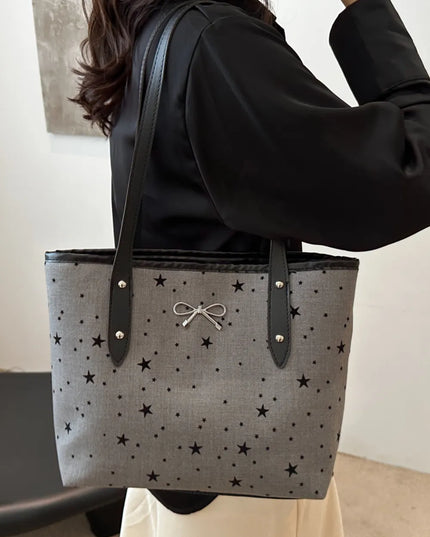 Bow Trim Polyester Tote Bag 