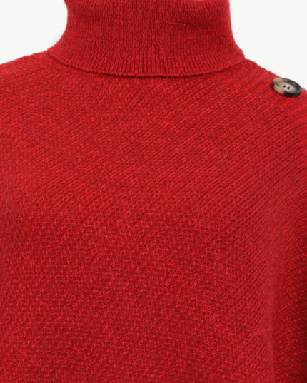 Turtleneck Buttoned Poncho