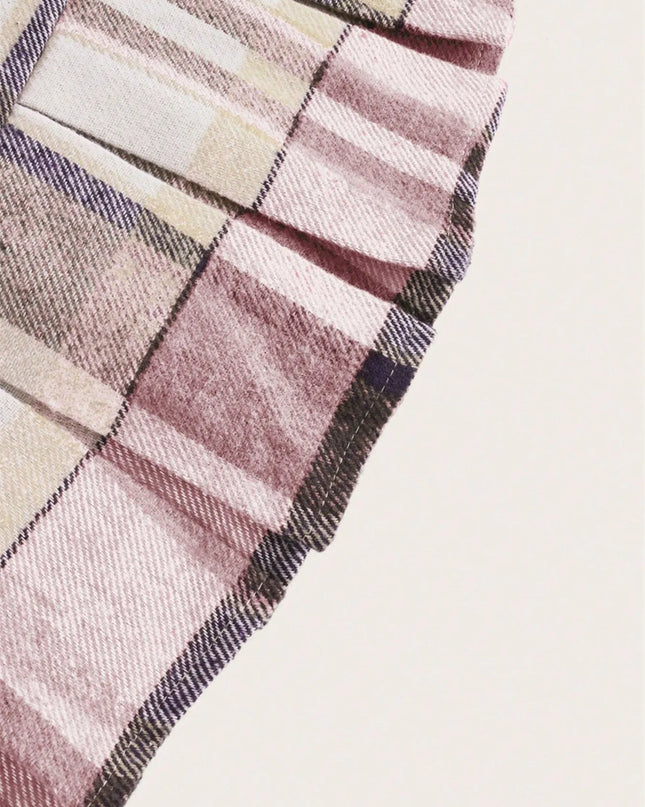 Pleated Plaid Mini Skirt
