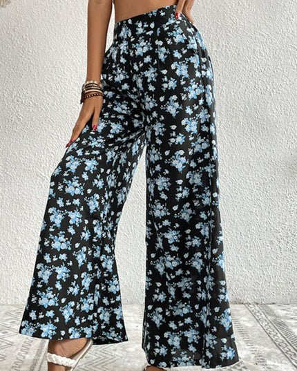Perfee Floral Pocket Culottes 