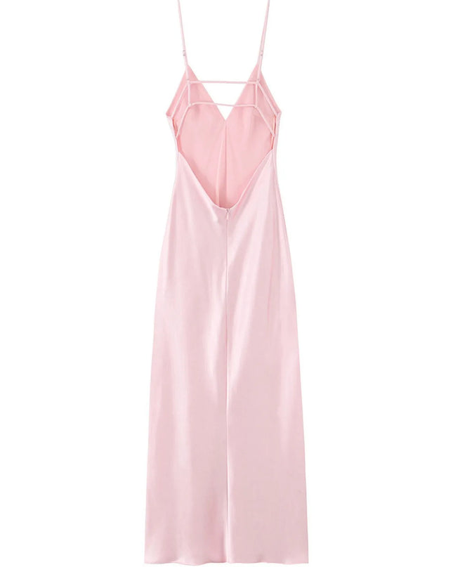 Satin V-Neck Cami Dress