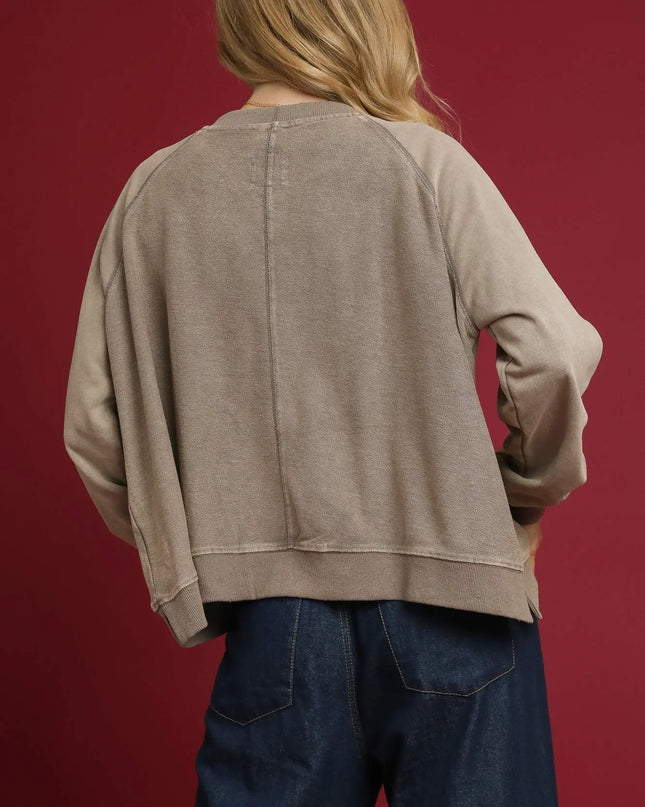 Umgee Mineral Wash French Terry Sweatshirt