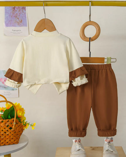 Children's Flower Long Sleeve Top and Pants Set
