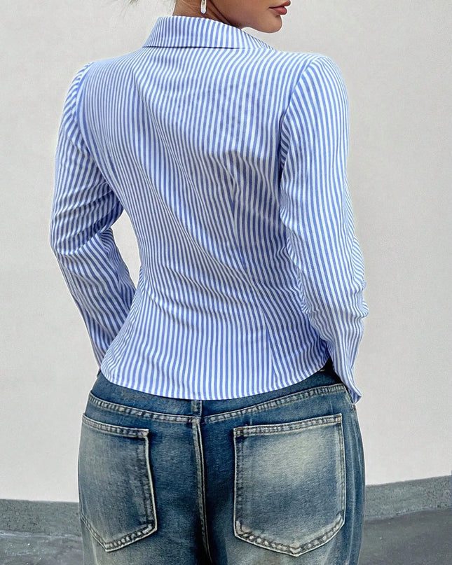 Striped Button Up Long Sleeve Shirt