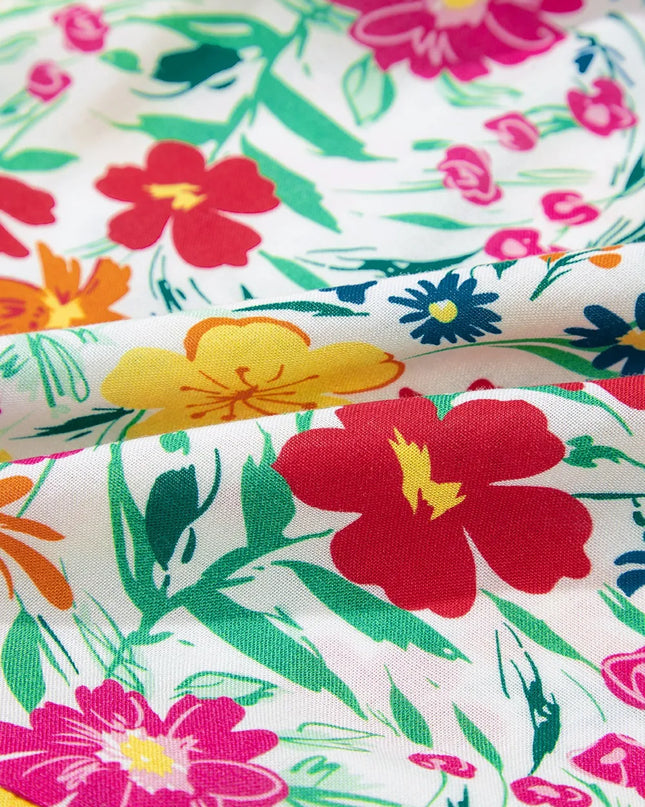 Floral Knotted Straps Cinched Waist Ruffle Hem Mini Dress