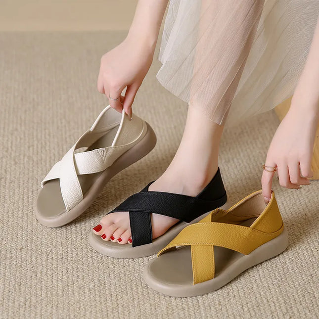Crossover Platform Comfort Sandals