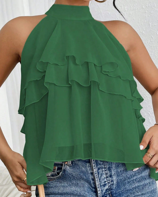 Ruffled Layered Sleeveless Top