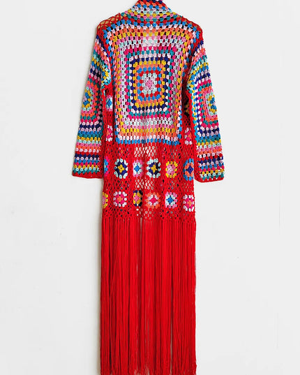 Fringe Tied Long Sleeve Cardigan