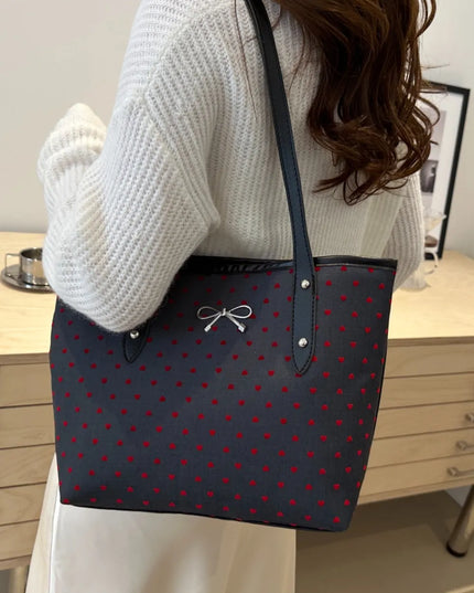 Bow Trim Polyester Tote Bag 