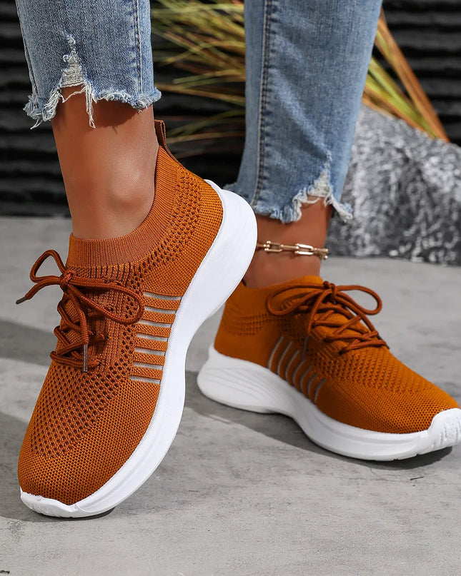 Breathable Mesh Lace Up Athletic