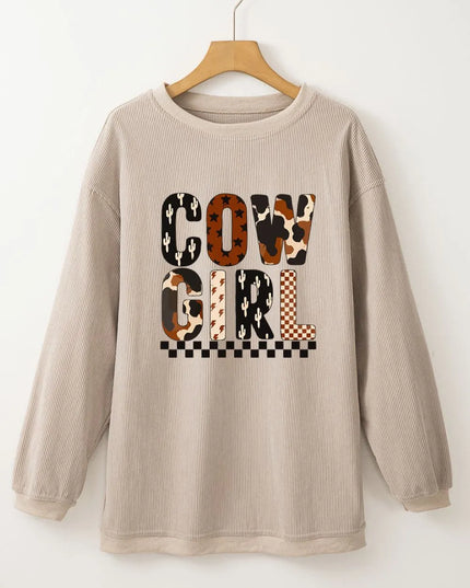 Cowgirl Graphic Long Sleeve Sweatshirt