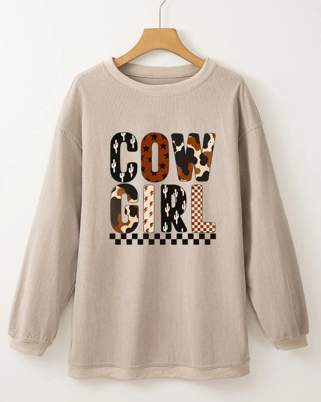 Cowgirl Graphic Long Sleeve Sweatshirt