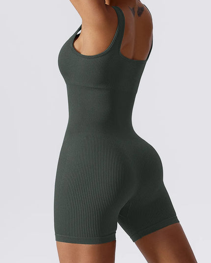 Basic Bae Ribbed Sleeveless Active Romper