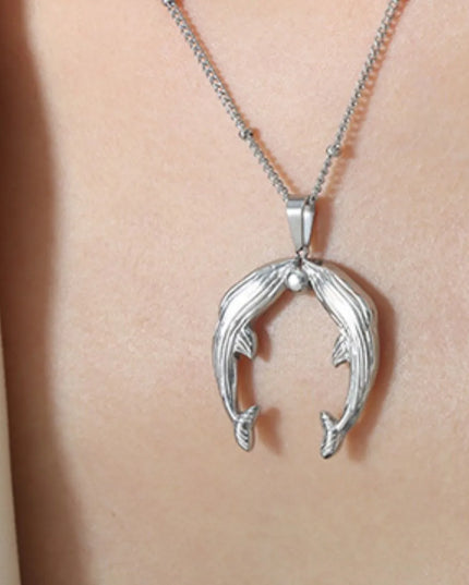 Gold Horseshoe Jewelry Set with Necklace and Earrings 