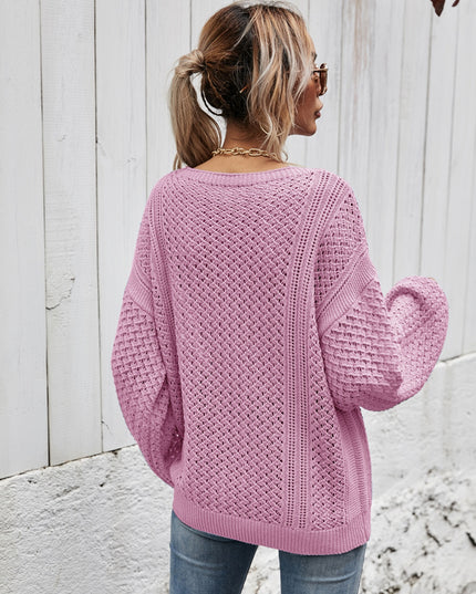 Angel Wings V-Neck Dropped Shoulder Sweater