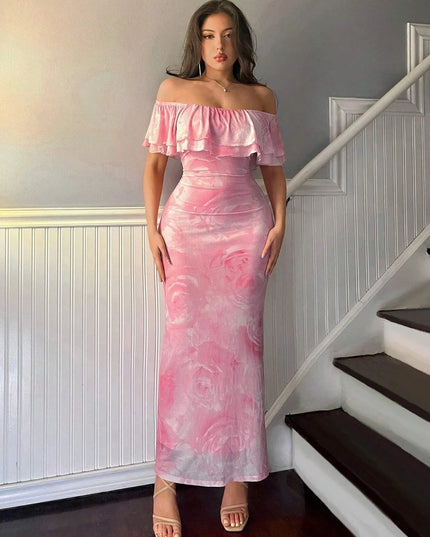 Layered Ruffled Off-Shoulder Dress