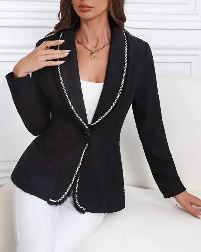 Single-Breasted Lapel Collar Blazer
