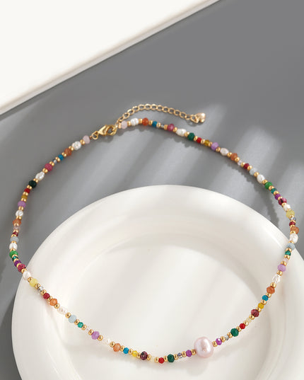 Multicolored Bead Necklace 