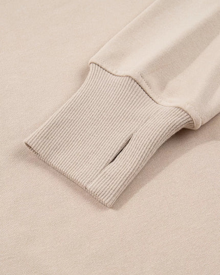 Solid Color Oversize Slit Sweatshirt and Ribbed Leggings 2pcs Set