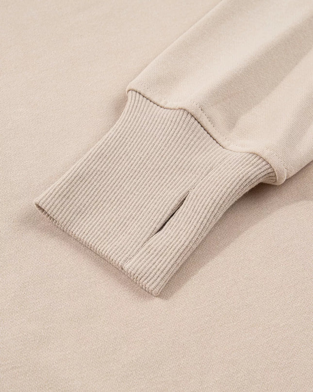 Solid Color Oversize Slit Sweatshirt and Ribbed Leggings 2pcs Set