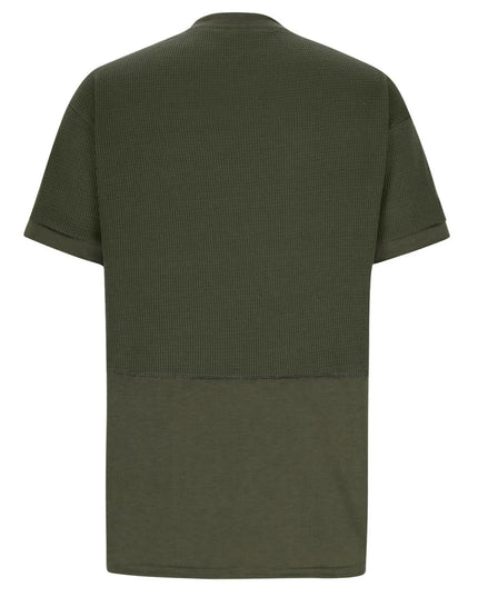 Texture Notched Short Neck T-Shirt