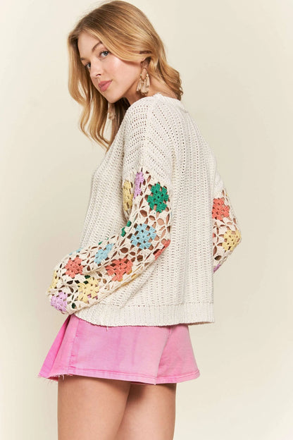 ADORA Multicolor Sleeve Knit Top