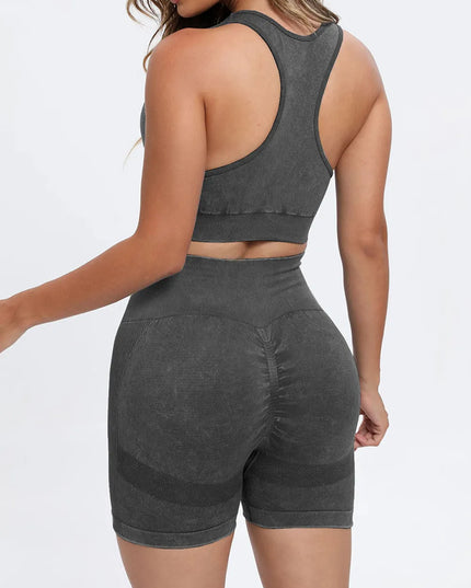Scoop Neck Wide Strap Top and Shorts Active Set 