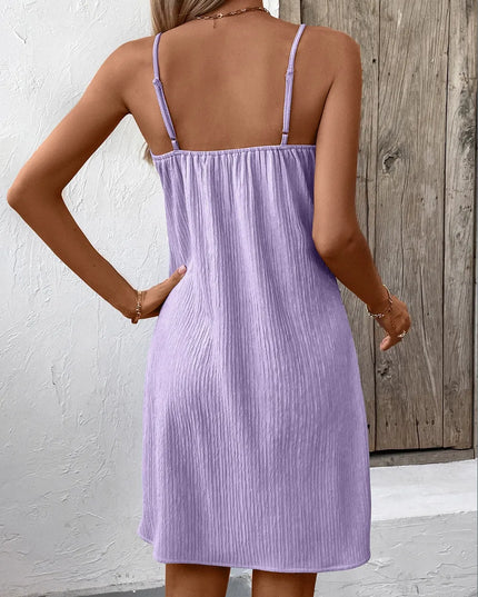 Ivy Lane Textured V-Neck Sleeveless Mini Cami Dress