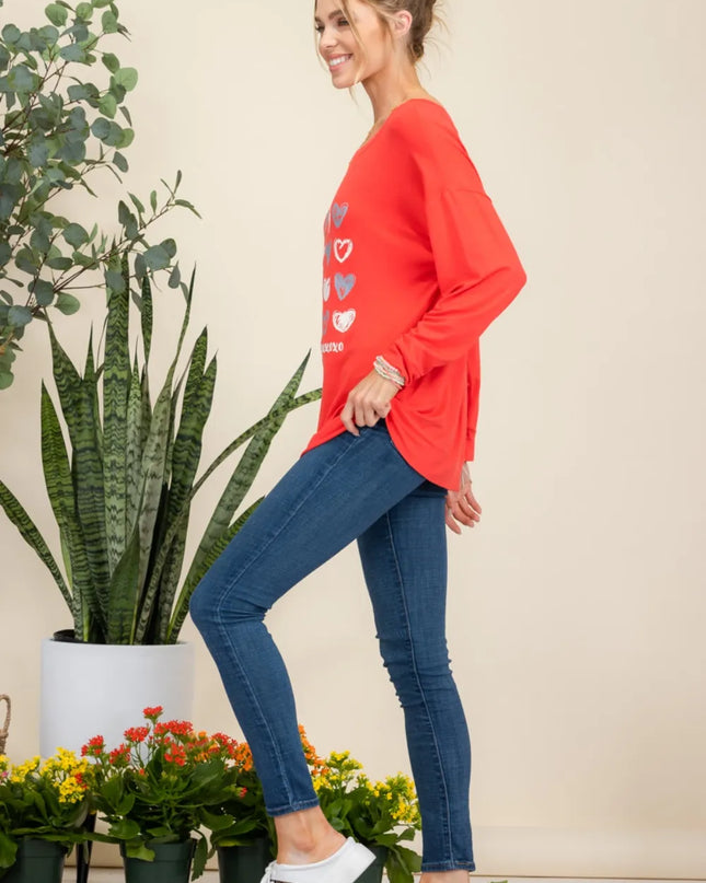 Celeste Full Size Heart Graphic Long Sleeve T-Shirt