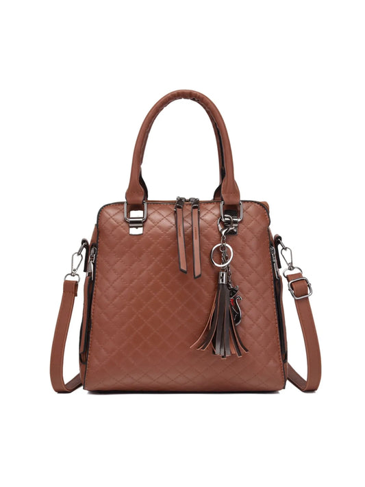 4-Piece PU Leather Bag Set with Tassel Detail